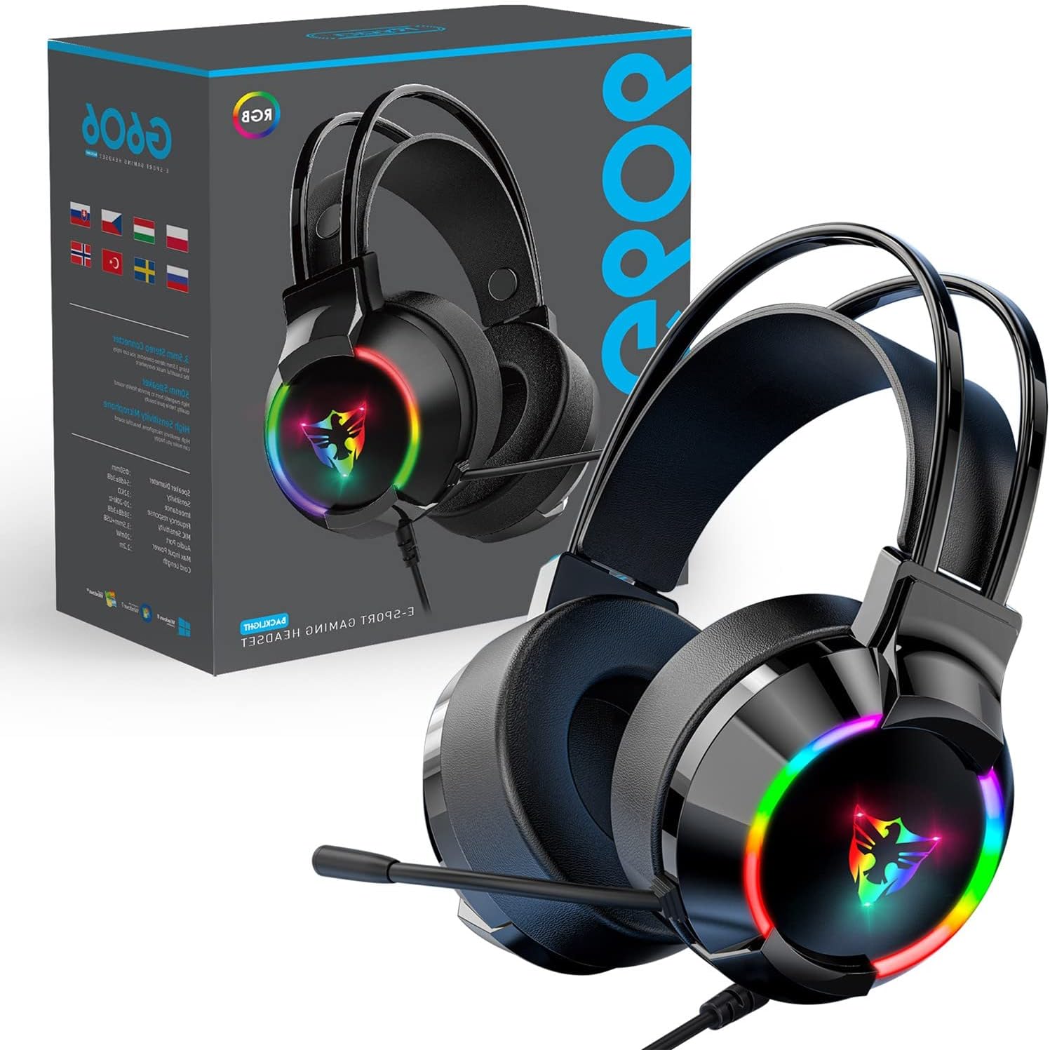 Audífonos Gamer G606 con Micrófono y Luz RGB