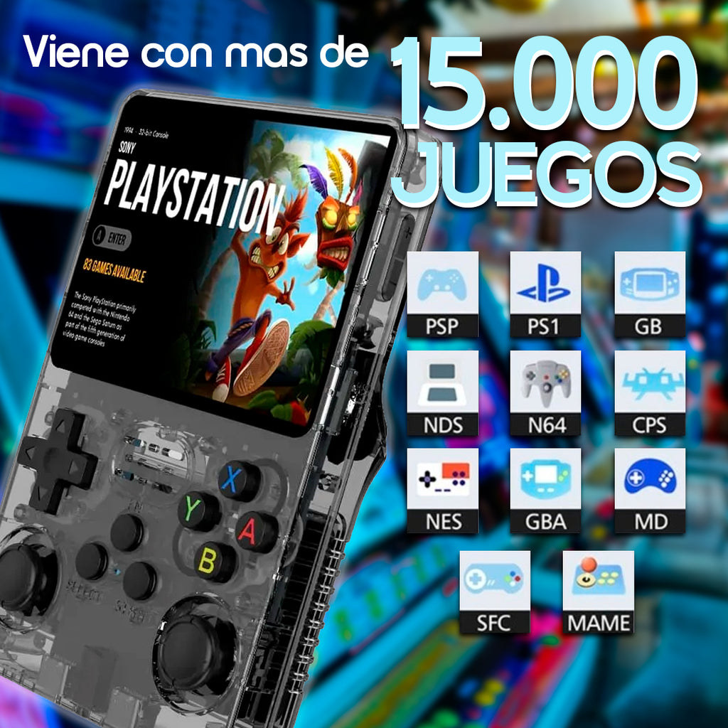 Consola Portátil Retro R36S con 15,000 Juegos Preinstalados