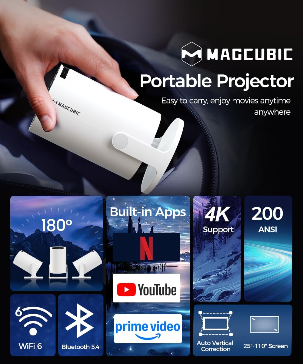 Mini Proyector HY300PRO Android 14 - WiFi y Bluetooth