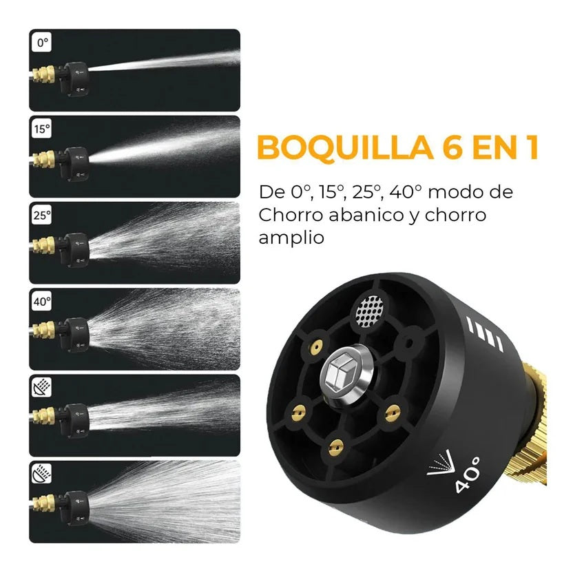 Hidrolavadora Portátil Inalámbrica 6 en 1 con Doble Batería 48V