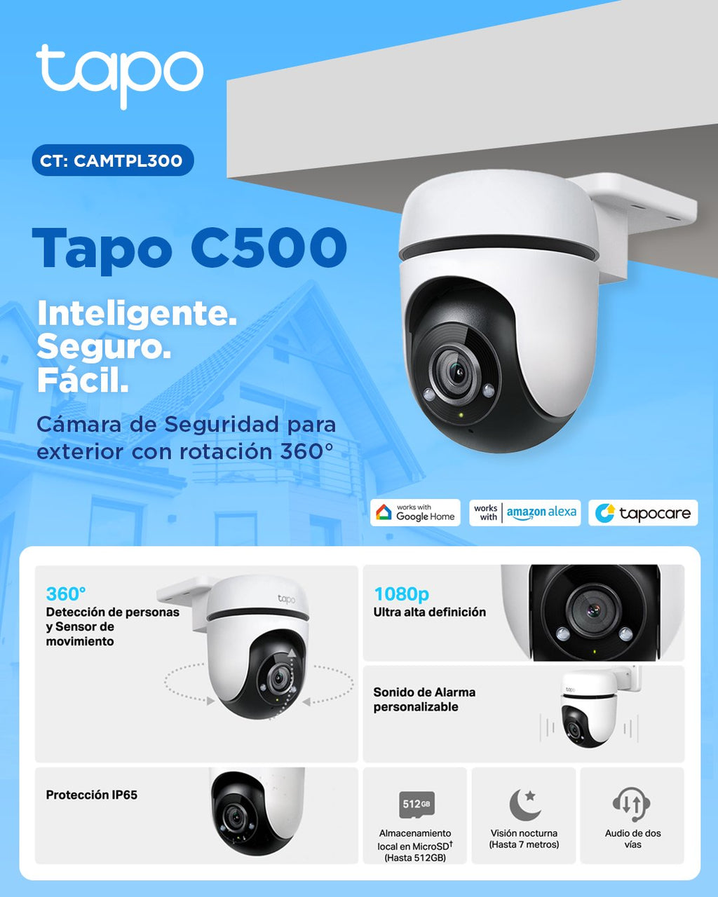 Cámara de Seguridad TP-Link Tapo C500 Full HD