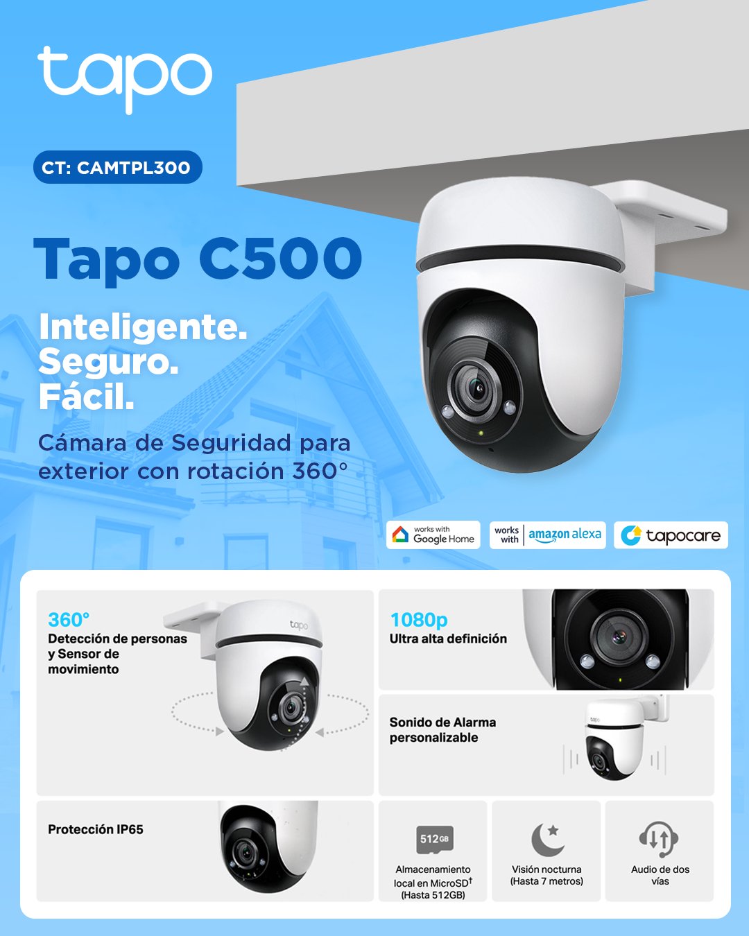 Cámara de Seguridad TP-Link Tapo C500 Full HD